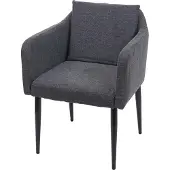 MCW Eetkamerstoel -H93, keukenstoel fauteuil stoel ~ stof/textiel donkergrijs