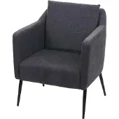 MCW Lounge fauteuil -H93a, fauteuil cocktail fauteuil relax ~ stof/textiel donkergrijs