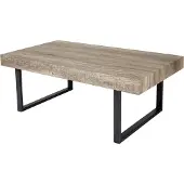 Mendler Kos T576 salontafel, woonkamertafel, 40x110x60cm MVG-gecertificeerd ~ wild eiken, donker metalen poten