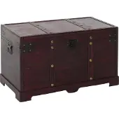 MCW Houten kist Houten kist Schatkist Valce antiek look 39x67x38cm ~ hoekig