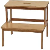 MCW Opstapkruk -B87, trapkruk, opstapbank, houten kruk, bamboe 43x47x38 cm