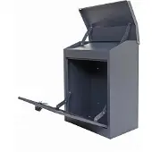 MCW XXL brievenbus -H26, bedrijfsbrievenbus Brievenbus, afsluitbaar met poedercoating 52x44x25cm ~ antraciet-zwart