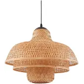 LUCANDE Hanglampe , Rasmina, dimbare, Beige, Woonkamer, Bamboe, Boho