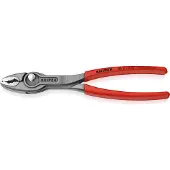 Knipex TwinGrip verstelbare grijptang | Antislip kunststof bekleed | Zwart geatramenteerd | Lengte 200 mm | Zelfbedieningskaart/blister - 82 01 200 SB