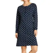 Hajo nachthemd blauw met all-over print | Maat 48/50
