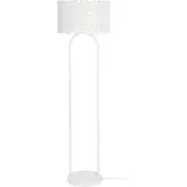 LINDBY Vloerlamp Aralena, wit / opaal, Woon-/ Eetkamer, metaal, Modern, vloerlamp