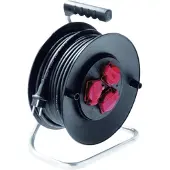 Bachmann kabelhaspel met geaarde stopcontacten, 3-voudig 230VAC, IP44, 40 m