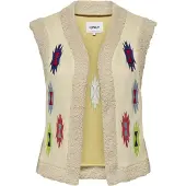 ONLY Onlfrida aztec emb. waistcoat cs ot zand dessin