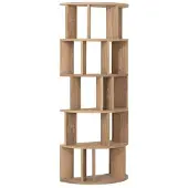 DTP Home Bookcase Forte round,175x75x38 cm, teakwood natural