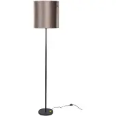 QAZQA Vloerlamp zwart met bruine fluwelen kap 40cm - Simplo