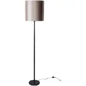 QAZQA Vloerlamp Zwart met Taupe Fluwelen Kap 50cm - Simplo