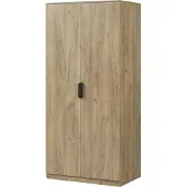 En.casa Kledingkast 'Eiselfing', 176 x 80 x 52 cm, met 2 deuren, 1 stang en 4 vakken, met een eikenhoutlook