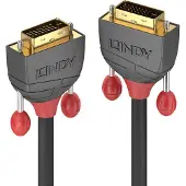 Lindy DVI-D Dual Link Kabel - - Anthra Line - 10m - 24-karaats goud - Drievoudige afscherming