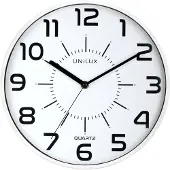 Unilux POP wandklok wit, diameter: 30,5 cm, quartz uurwerk, geruisloze kruipende wijzers, batterij inbegrepen