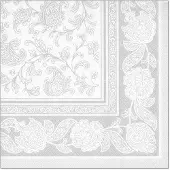 Papstar 50 Servetten ROYAL Collection 1/4 vouw 40 cm x 40 cm wit Ornaments