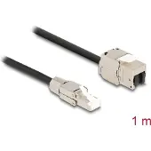 DeLOCK Cable RJ45 plug field assembly to Keystone Module RJ45 jack Cat.6A 1 m