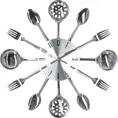 Atmosphera Zilveren Keukenklok Cutlery 38cm - Uniek en Modern Design