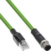 InLine M12 4-pins D-gecodeerd (m) - RJ45 (m) industriële netwerkkabel | CAT5e | PUR | 20 meter