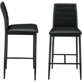En.casa Barkruk Lidköping kunstleer 96x43x47 cm set van 2 - zwart