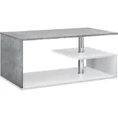 En.casa Salontafel 'Haarlem', woonkamertafel, 90 x 50 x 41 cm, betonlook/wit