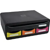 Exacompta TOOLBOX regenboog, A4+ archiefmodule met 4 laden, 27 cm diep, 13,5 cm hoog, stapelbaar, 25 jaar