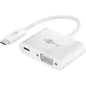 Goobay USB-C naar VGA en USB-C PD adapter met DP Alt Mode (1920 x 1200) / wit - 0,15 meter