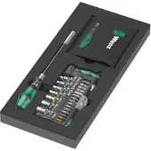 Wera 9750 Kraftform Kompakt en Tool-Check PLUS set 1, 57-delig (zwart/groen, set sleutels en bits, in schuimrubberen houder voor werkbankwagen)