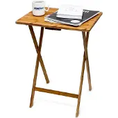 Relaxdays Bijzettafel opklapbaar - telefoontafel bamboe - tuintafel - balkon