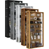 Hioshop Vitrosa Maxi vitrinekast wandhangend met 2 glazen deuren en lichtKernnoten decor.