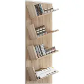 Hioshop Lansi wandkast Wandbevestiging met 4 schuine plankenSonoma eiken decor.