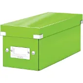 Leitz WOW Click & Store Opbergdoos met Deksel voor CD's - Kartonnen Sorteerdoos voor Spullen - 84% Gerecycled Karton - 14.3 x 35.2 Cm (BxD) - Groen