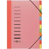 Pagna sorteermap A4 gekleurde tabs rood