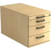 Hjh OFFICE PRO SIGNA TC30 SG - Rolcontainer Esdoorn Hout met 3 lades Greeplijst kunststof