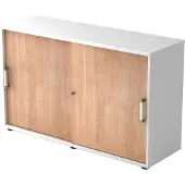Hjh OFFICE PRO BETA 1752S - Hoogte van de map | 2 OH Wit/Walnoot Schuifwandkast Chrome metaal handgreep