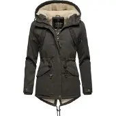 MARIKOO Winterparka 'Manolya' antraciet / wolwit