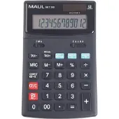 MAUL Bureaurekenmachine MCT500, 12 cijfers, Belasting, Chec &amp; Correct, werkt op zonne-energie en batterijen, B 107 x D 174 x H 22 mm, zwart