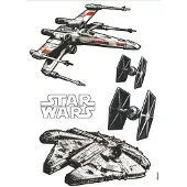 Komar Wandfolie Star Wars Spaceships - afm. 100 x 70 cm (set, 5-delig)