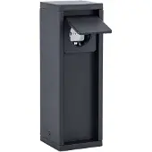 Lutec Stekkerdooskolom MAINS, zwart, hoogte 24 cm, IP54, max. 3500 W MAINS, zwart, Aluminium