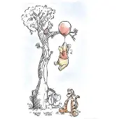 Komar Wanddecoratie Winnie The Pooh Hang on Wanddecoratie voor de kinderkamer - zonder lijst (1 stuk)