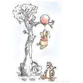 Komar Wanddecoratie Winnie The Pooh Hang on Wanddecoratie voor de kinderkamer - zonder lijst (1 stuk)