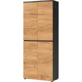 Germania kast met 2 deuren 4266-549 GW-Lissabon 80 x 40 x 197 cm melamine donkergrijs, lichtbruin, Navarra-eiken