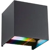 Paulmann LED buiten wandlamp Cybo, RGBW, 10 cm, antraciet dimbaar, zwart, Aluminium, Modern, slimme wandlamp buiten