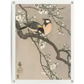 Reinders! Poster Ohara Koson Koolmezen op bloesemtak