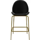 CosmoLiving by Cosmopolitan Barkruk Astor Zacht verdikte zitting en rugleuning, messingkleurig frame, zithoogte 63 cm (1 stuk)