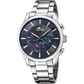 Lotus Chronograaf Horloge, quartzhorloge, herenhorloge, stopwatchfunctie, stalen armband