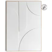 Reinders - Saturn - Relief Art Schilderij 100 x 70 cm - Wit