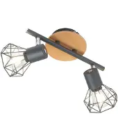 FISCHER&HONSEL GMBH 2-lichts plafondlamp Ran zwart