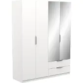 CALICOSY Kast met 4 deuren, 2 laden en 2 spiegels ghost l157,3 cm