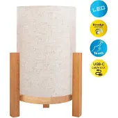 Näve LED-tafellamp Madita, dimbaar, hout licht, Woon-/ Eetkamer, Hout, LED tafellamp