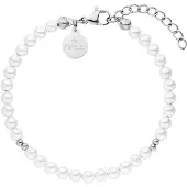 Purelei Armband 'Finesse' zilver / parelwit